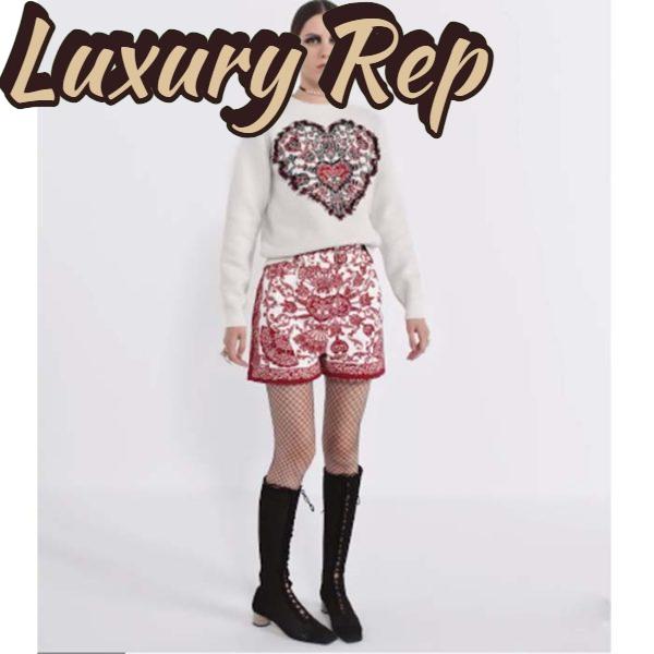 Replica Dior Women CD Sweater Ecru Technical Cashmere Wool Knit Dior Bandana Motif 12