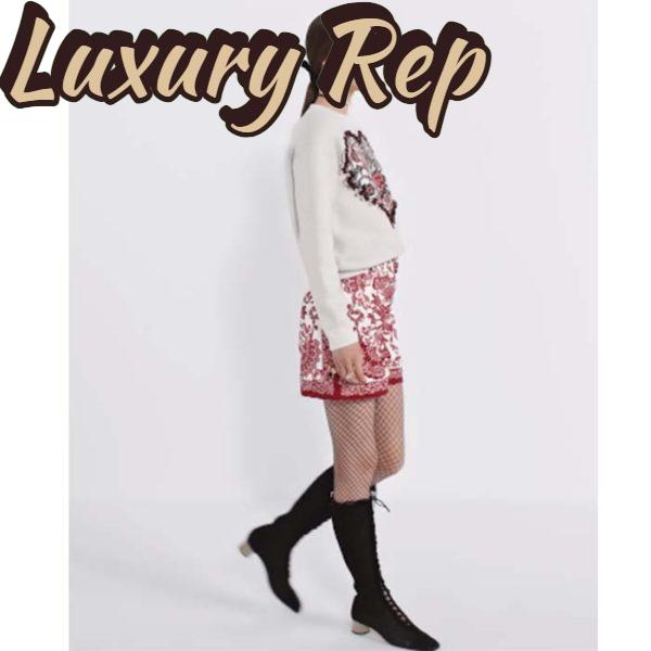 Replica Dior Women CD Sweater Ecru Technical Cashmere Wool Knit Dior Bandana Motif 14