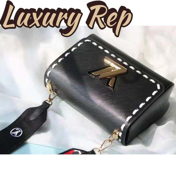 Replica Louis Vuitton LV Women Twist PM Handbag Black Epi Grained Calfskin Leather 6