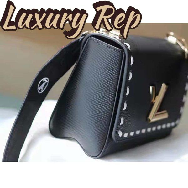 Replica Louis Vuitton LV Women Twist PM Handbag Black Epi Grained Calfskin Leather 10