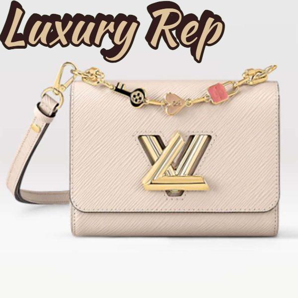 Replica Louis Vuitton LV Women Twist PM Handbag Quartz White Epi Grained Leather