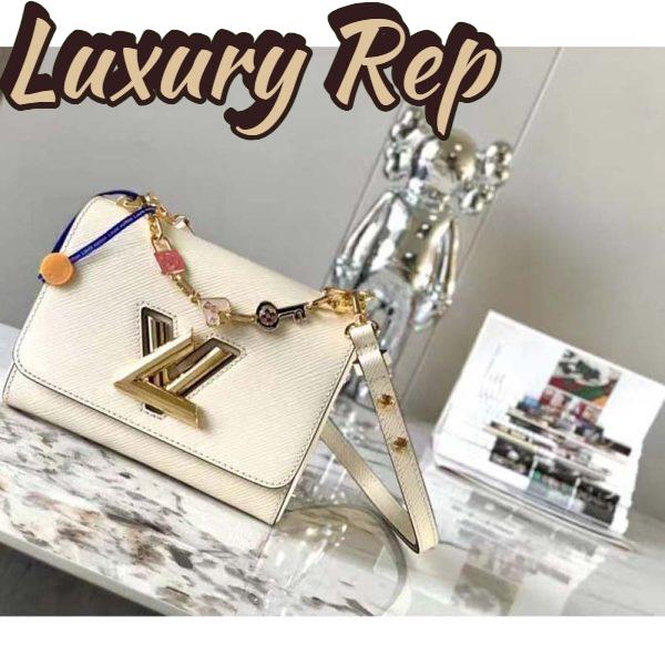 Replica Louis Vuitton LV Women Twist PM Handbag Quartz White Epi Grained Leather 3