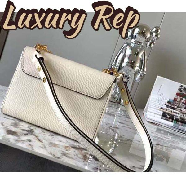 Replica Louis Vuitton LV Women Twist PM Handbag Quartz White Epi Grained Leather 4