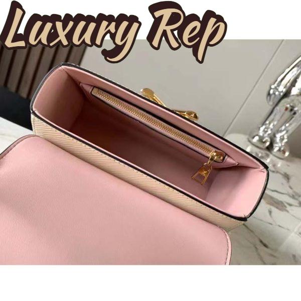 Replica Louis Vuitton LV Women Twist PM Handbag Quartz White Epi Grained Leather 8