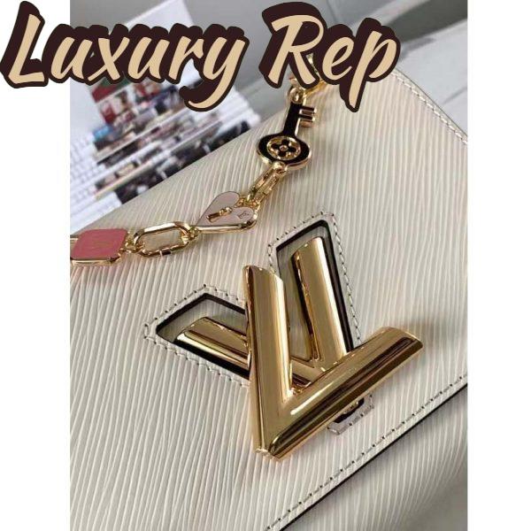 Replica Louis Vuitton LV Women Twist PM Handbag Quartz White Epi Grained Leather 9