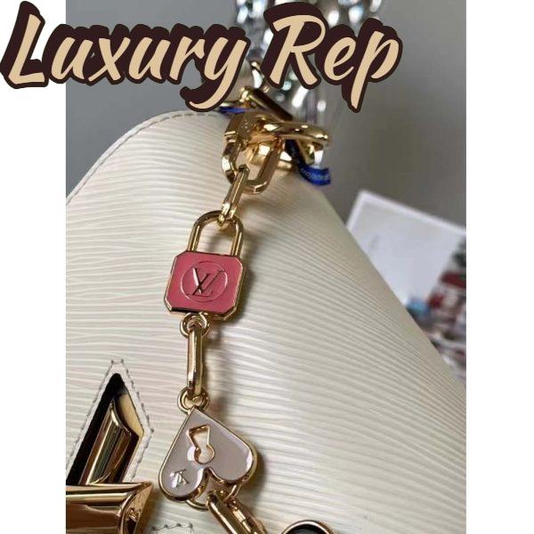 Replica Louis Vuitton LV Women Twist PM Handbag Quartz White Epi Grained Leather 10