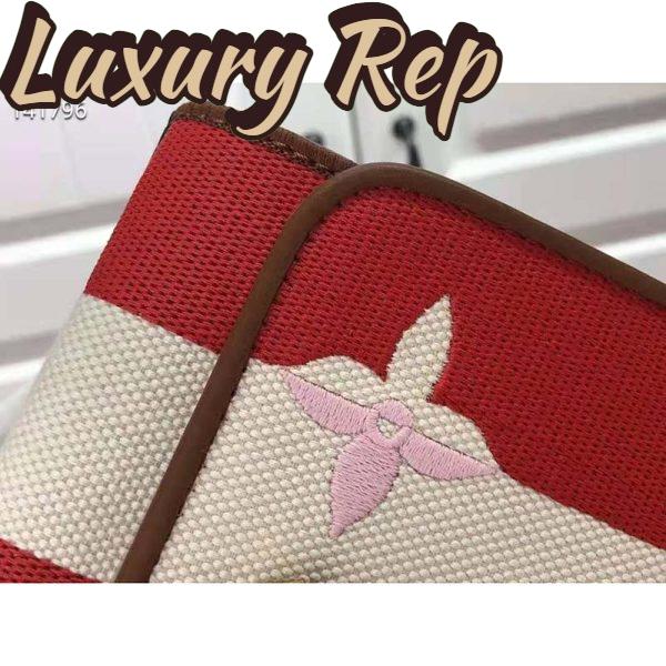 Replica Louis Vuitton LV Women Twist PM Handbag Red Embroidered Canvas Calf Leather 9