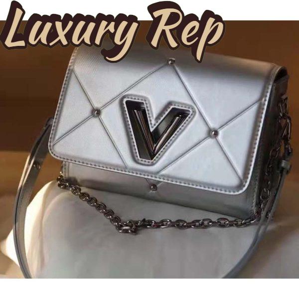 Replica Louis Vuitton LV Women Twist PM Handbag Silver Argent Sheepskin Calfskin Leather 5