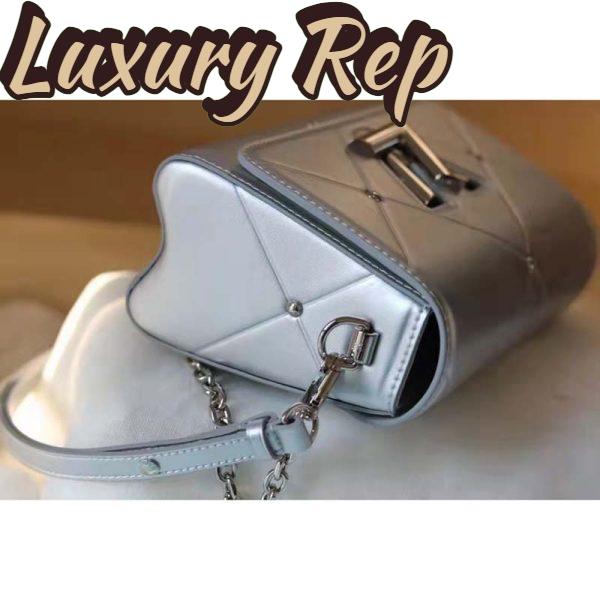 Replica Louis Vuitton LV Women Twist PM Handbag Silver Argent Sheepskin Calfskin Leather 9