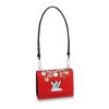 Replica Louis Vuitton LV Women Twist PM LV Love Lock Charms Handbag in Epi Cowhide Leather-Red