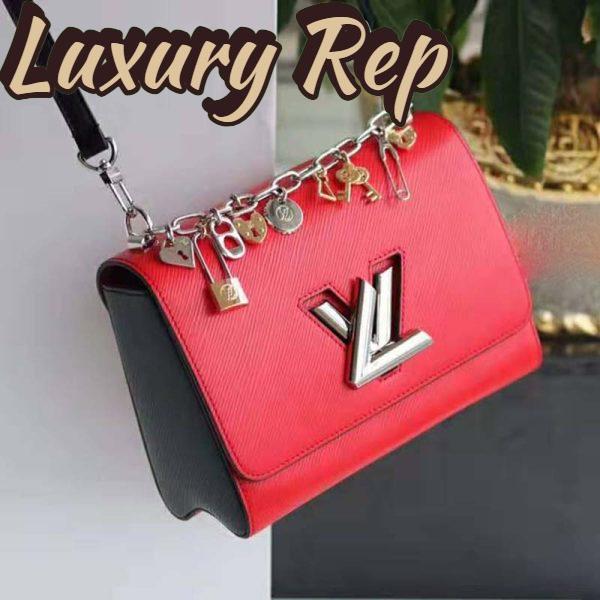 Replica Louis Vuitton LV Women Twist PM LV Love Lock Charms Handbag in Epi Cowhide Leather-Red 4