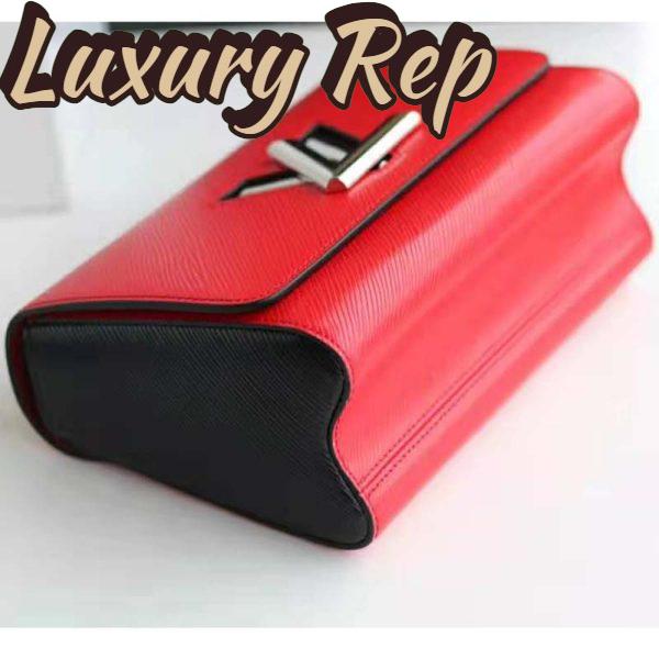 Replica Louis Vuitton LV Women Twist PM LV Love Lock Charms Handbag in Epi Cowhide Leather-Red 6
