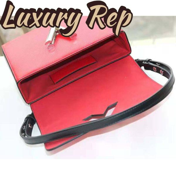Replica Louis Vuitton LV Women Twist PM LV Love Lock Charms Handbag in Epi Cowhide Leather-Red 8