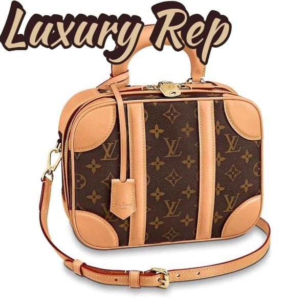 Replica Louis Vuitton LV Women Valisette PM Handbag in Monogram Canvas-Brown