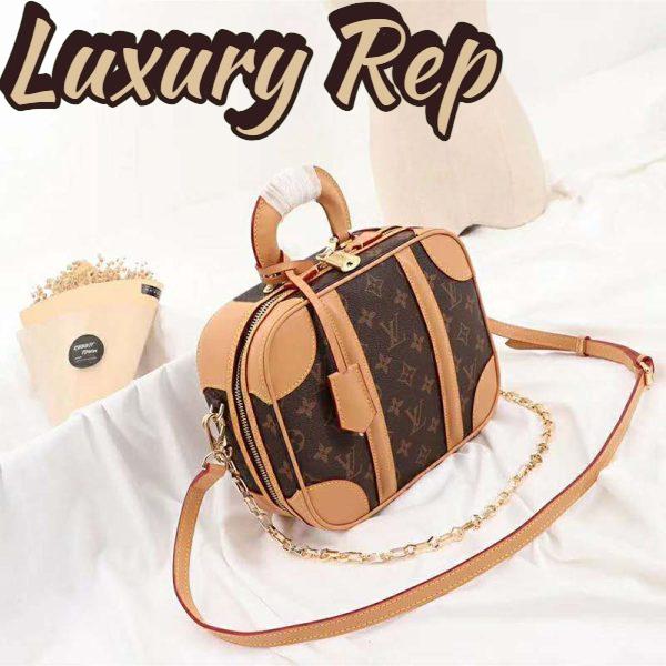 Replica Louis Vuitton LV Women Valisette PM Handbag in Monogram Canvas-Brown 5