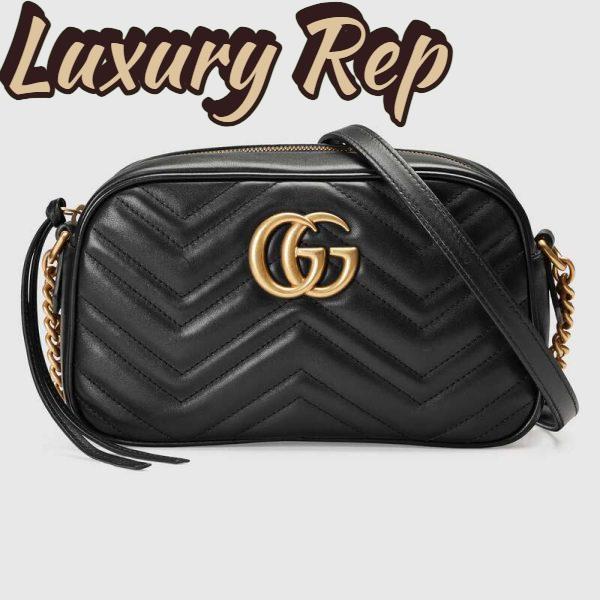 Replica Gucci GG Women GG Marmont Small Matelassé Shoulder Bag Black Double G