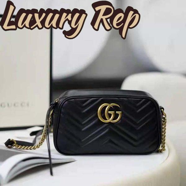 Replica Gucci GG Women GG Marmont Small Matelassé Shoulder Bag Black Double G 3