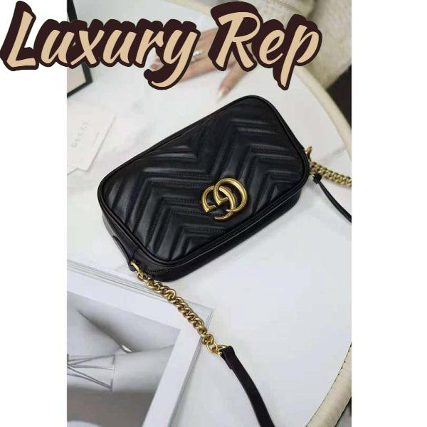 Replica Gucci GG Women GG Marmont Small Matelassé Shoulder Bag Black Double G 4