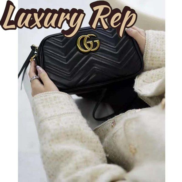 Replica Gucci GG Women GG Marmont Small Matelassé Shoulder Bag Black Double G 7