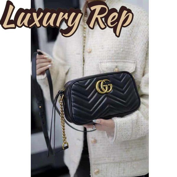 Replica Gucci GG Women GG Marmont Small Matelassé Shoulder Bag Black Double G 9