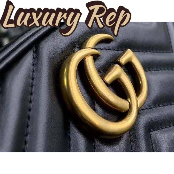 Replica Gucci GG Women GG Marmont Small Matelassé Shoulder Bag Black Double G 10
