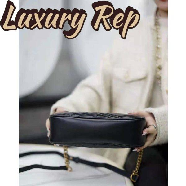 Replica Gucci GG Women GG Marmont Small Matelassé Shoulder Bag Black Double G 13