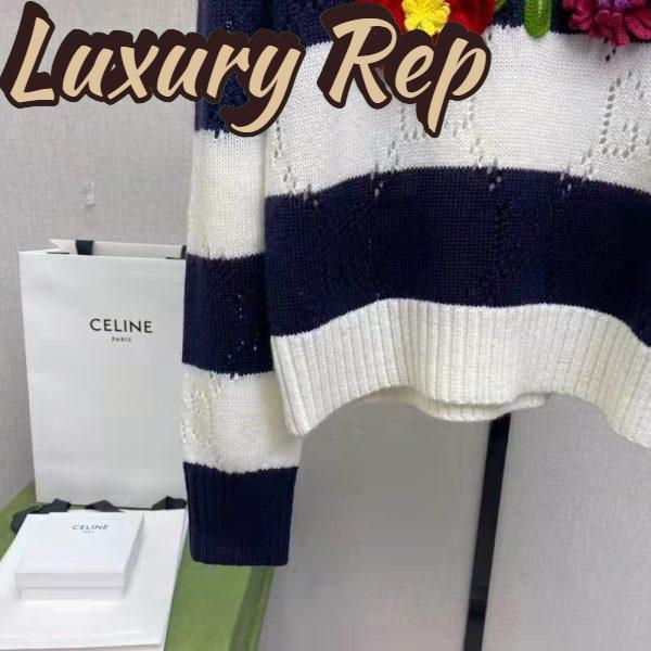 Replica Gucci GG Men Gucci Tiger Wool Sweater Embroidery Tiger Flower Crewneck 10