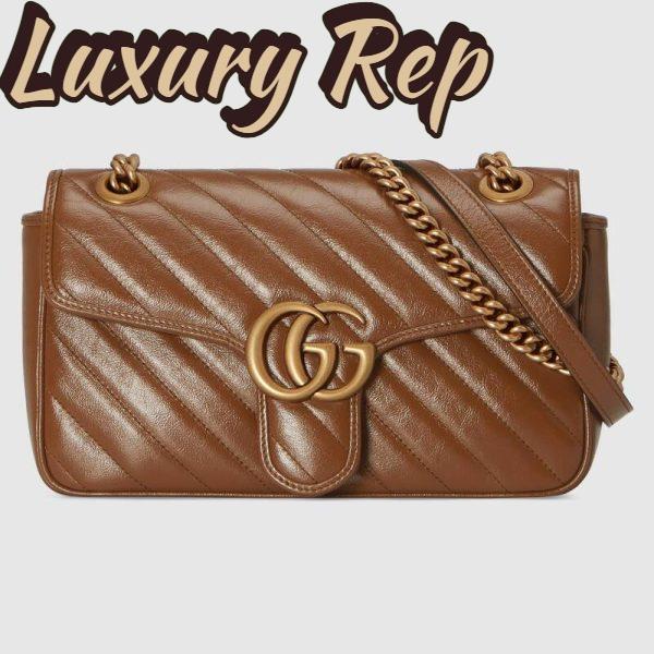 Replica Gucci GG Women GG Marmont Small Matelassé Shoulder Bag-Brown