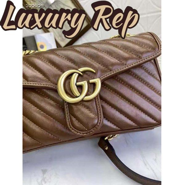 Replica Gucci GG Women GG Marmont Small Matelassé Shoulder Bag-Brown 7