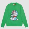 Replica Gucci Men Doraemon x Gucci Wool Sweater Yellow Wool Crewneck 13
