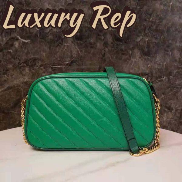 Replica Gucci GG Women GG Marmont Small Shoulder Bag Bright Green Diagonal Matelassé 6