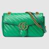 Replica Gucci GG Women GG Marmont Small Shoulder Bag Bright Green Diagonal Matelassé 16