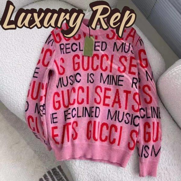 Replica Gucci Men Gucci 100 Wool Sweater Pink Red Knit Wool Crew Neck 4