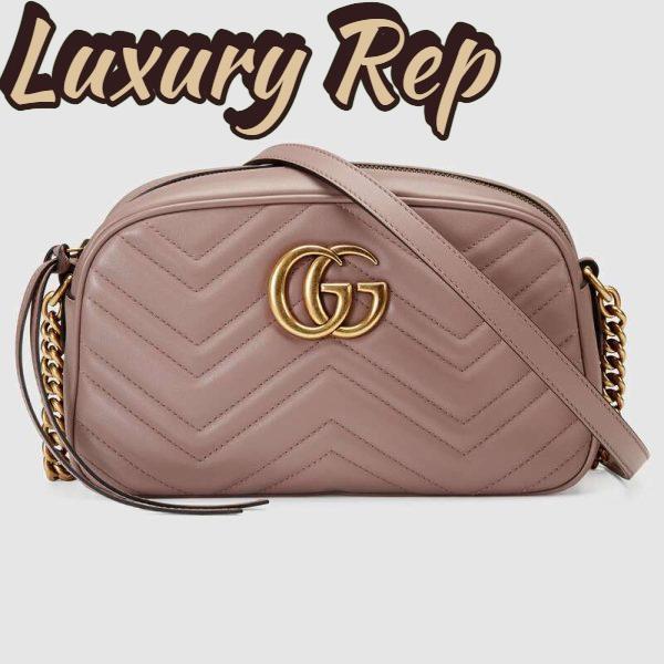 Replica Gucci GG Women GG Marmont Small Shoulder Bag in Matelassé Chevron Leather 4