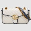 Replica Gucci GG Women GG Marmont Small Shoulder Bag White Diagonal Matelassé 11