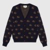 Replica Gucci Women Doraemon x Gucci Wool Sweater Pink Wool Crewneck 13