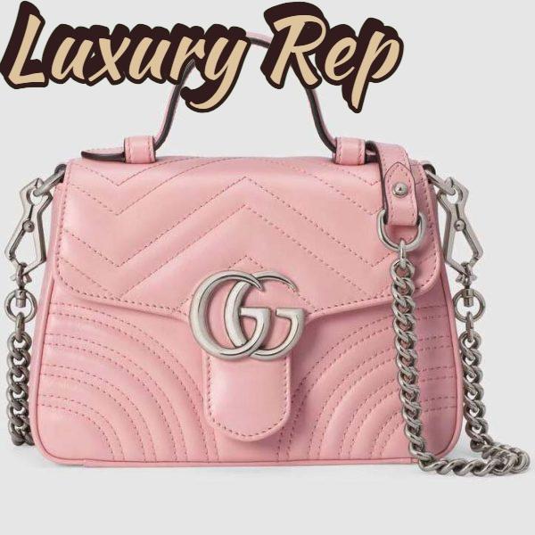 Replica Gucci GG Women GG Marmont Mini Top Handle Bag-Pink