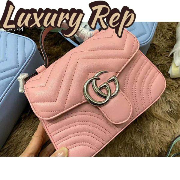 Replica Gucci GG Women GG Marmont Mini Top Handle Bag-Pink 4