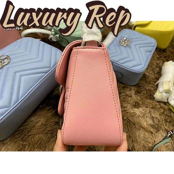 Replica Gucci GG Women GG Marmont Mini Top Handle Bag-Pink 5