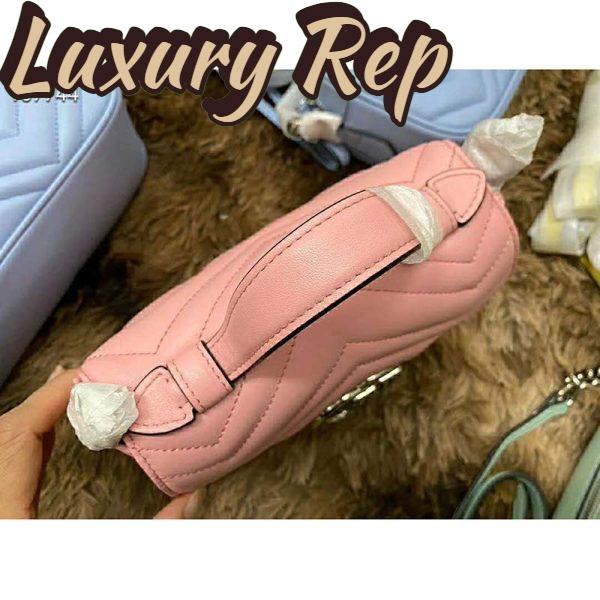 Replica Gucci GG Women GG Marmont Mini Top Handle Bag-Pink 8