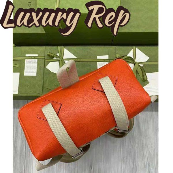Replica Gucci Unisex The North Face x Gucci Backpack Beige Original GG Canvas Orange Leather 6