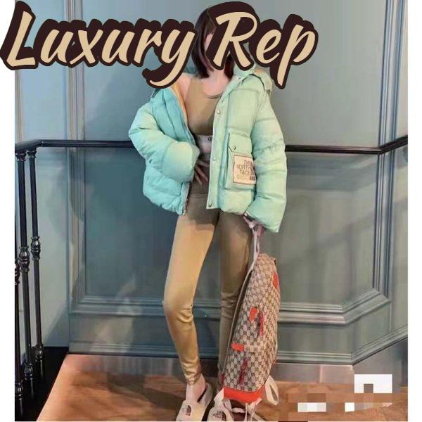 Replica Gucci Unisex The North Face x Gucci Backpack Beige Original GG Canvas Orange Leather 14