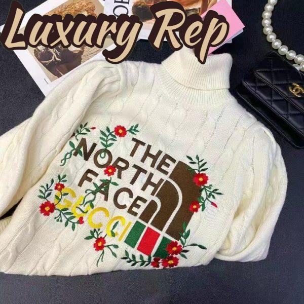 Replica Gucci Women The North Face x Gucci Sweater Ivory Soft Wool 7