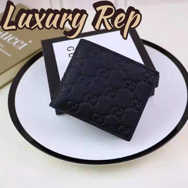 Replica Gucci GG Men Gucci Signature Bi-Fold Wallet in Black Leather 3