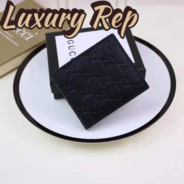 Replica Gucci GG Men Gucci Signature Bi-Fold Wallet in Black Leather 4