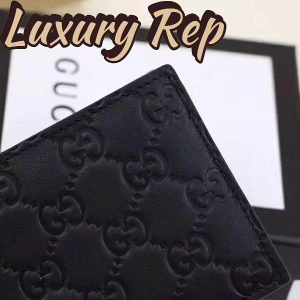 Replica Gucci GG Men Gucci Signature Bi-Fold Wallet in Black Leather 7
