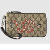 Replica Gucci GG Men Kingsnake Print GG Supreme Wallet in Beige/Ebony GG Supreme Canvas 13