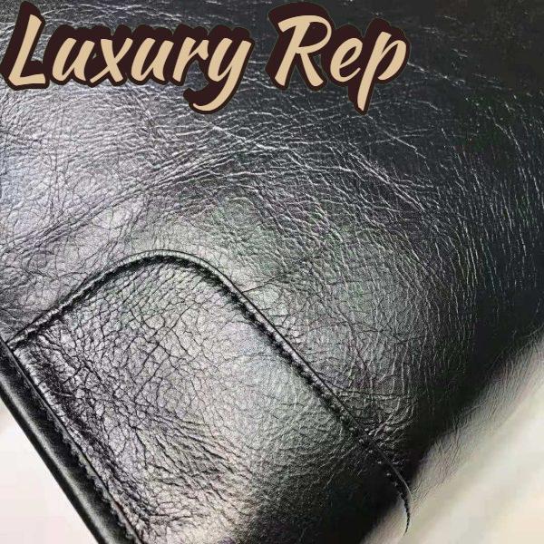 Replica Gucci GG Men Medium Soft Leather Duffle in Black Soft Leather 9