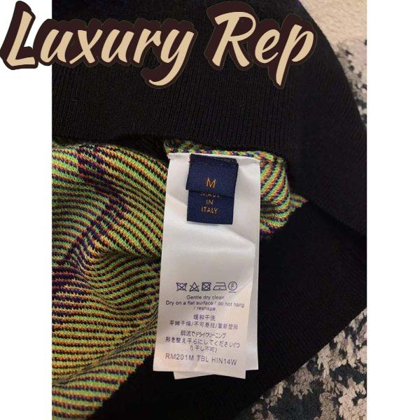 Replica Louis Vuitton LV Women Graphic Crewneck Wool Green Blue Black Multicolor Regular Fit 8