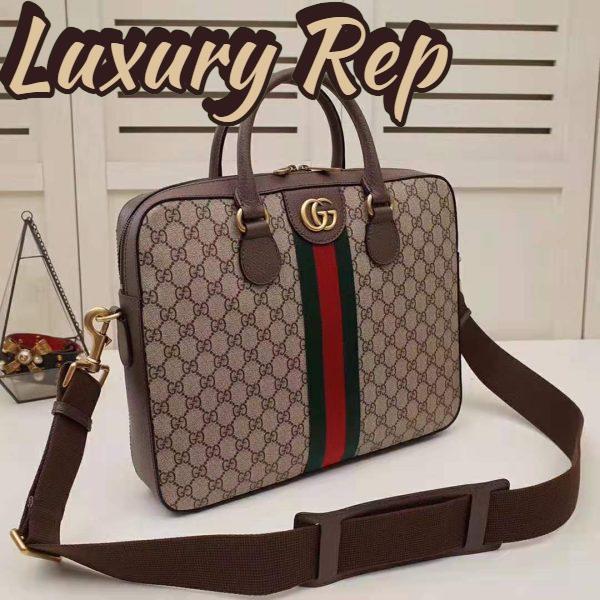 Replica Gucci GG Men Ophidia GG Briefcase in Beige/Ebony Soft GG Supreme Canvas 5